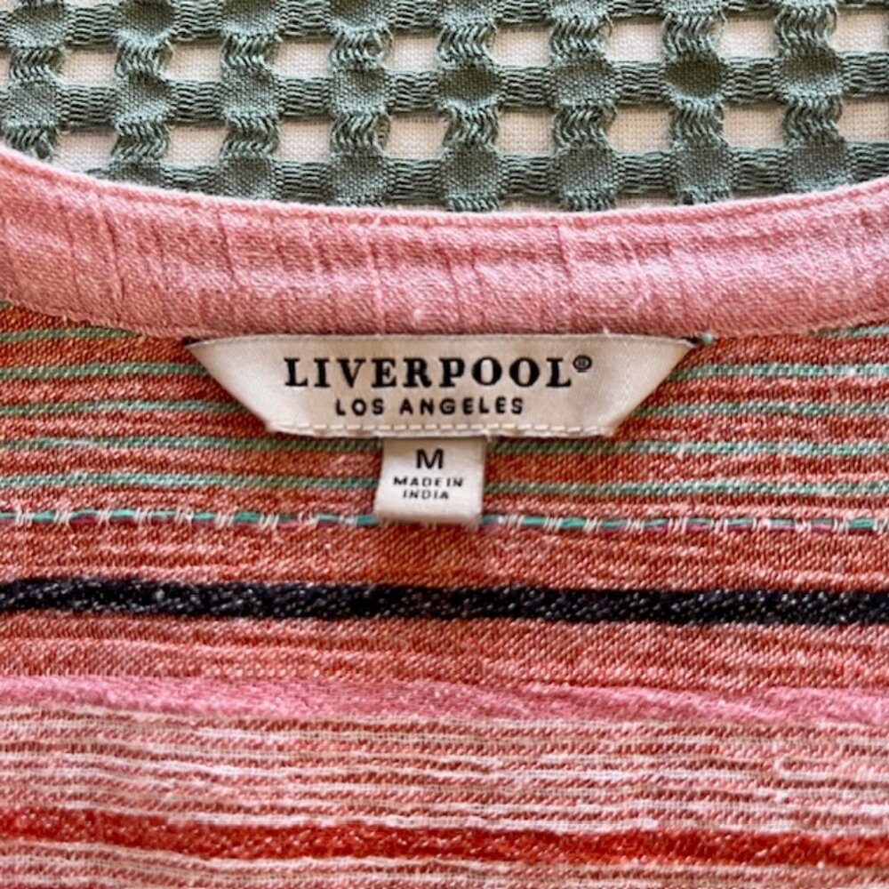 Liverpool Button Front Shirred Blouse | Size Medium - Picture 5 of 8